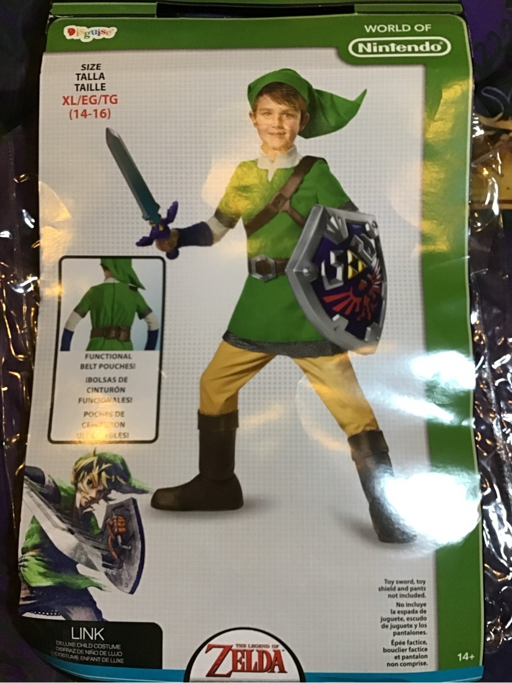 World of Nintendo the legend of Zelda link child size XL 14-16